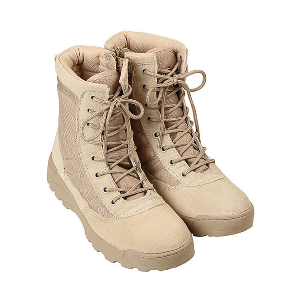 2016 New Fashion Sport Army Men's Tactical Boots Hight Quality Outdoor Hiking Lace Up Leather Boots   39-45 For Man