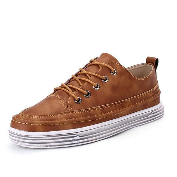 Tangenst Spring Man Retro Flats Fashion Round Toe Thick Heel Breathable Lace-Up Man Brogue Shoes New Men Leisure Shoes XMR2556