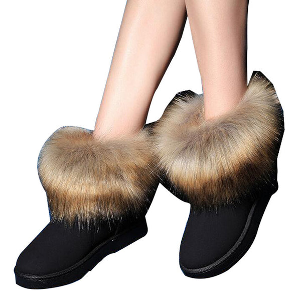 HEE GRAND Brand Women's Shoes Thick Fur Fashion Snow Boots 2016 New Winter Cotton Warm Shoes For Women Ankle Boots XWX3265