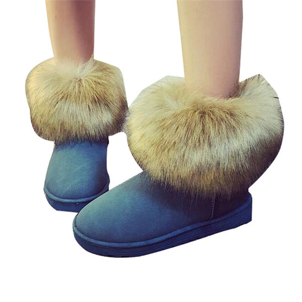 HEE GRAND Brand Women's Shoes Thick Fur Fashion Snow Boots 2016 New Winter Cotton Warm Shoes For Women Ankle Boots XWX3265
