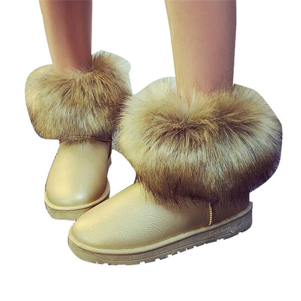 HEE GRAND Brand Women's Shoes Thick Fur Fashion Snow Boots 2016 New Winter Cotton Warm Shoes For Women Ankle Boots XWX3265