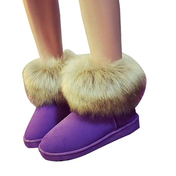 HEE GRAND Brand Women's Shoes Thick Fur Fashion Snow Boots 2016 New Winter Cotton Warm Shoes For Women Ankle Boots XWX3265