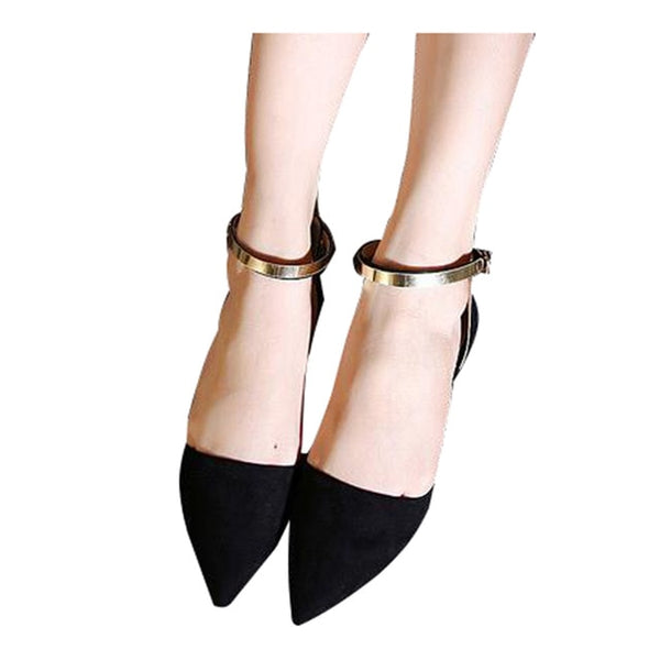 HEE GRAND Sandals Top Krean Style Ankle Strap Fashion Flat with Women's Shoes Pointed Toe Sandals Plus Size 34-42 XWZ2124