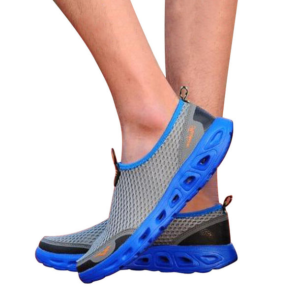 HEE GRAND Casual Men Shoes 2017 Mesh Summer Style Solid Man Flats Loafers Breathable Slip-on Shoes Size Plus 39-45 XMR1619