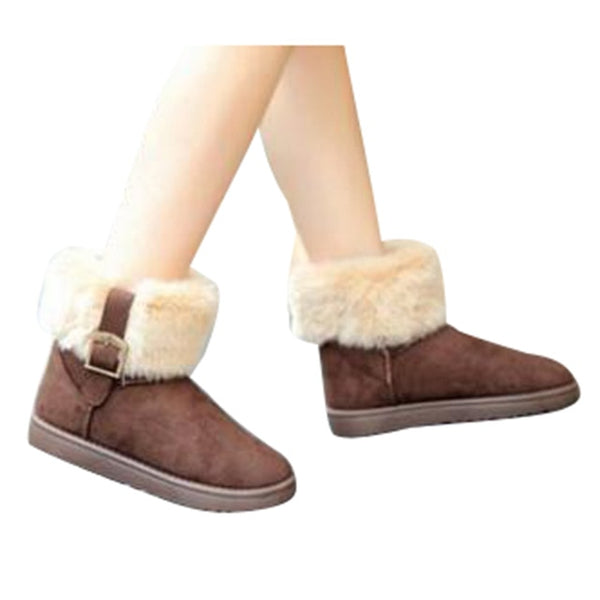 HEE GRAND Women Boots Warm Fur Cotton Winter Shoes High Quality Cozy Women's Soft Ankle Snow Boots Flat Shoes Woman XWX378
