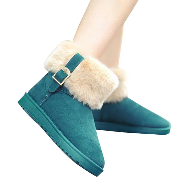 HEE GRAND Women Boots Warm Fur Cotton Winter Shoes High Quality Cozy Women's Soft Ankle Snow Boots Flat Shoes Woman XWX378