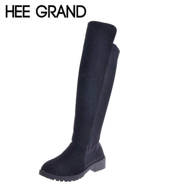 HEE GRAND Women's Shoes Fashion Winter women's Boots Woman Over-the-knee Boots Flat Shoes Sexy Warm Long High Boots  XWX323