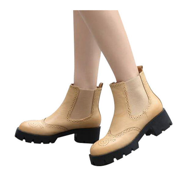 HEE GRAND 2017 New Women Boots Fashion Chelsea Boots Split Leather Fur Boots Size Women's Shoes XWX5876