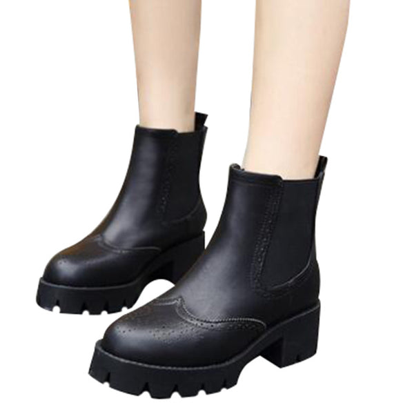 HEE GRAND 2017 New Women Boots Fashion Chelsea Boots Split Leather Fur Boots Size Women's Shoes XWX5876