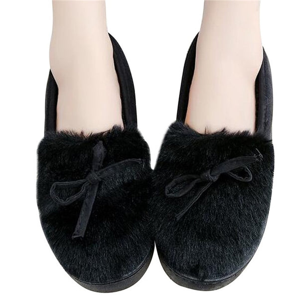 HEE GRAND Faux Fur Decoration Round Toe Mother Winter Shoes Women Winter Flats with Short Plush Women's Shoes XWM200