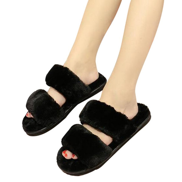 HEE GRAND Women Winter Indoor Slippers Causal Shoes Slip on with Faux Fur for Ladies Warm Slippers Women's Shoes XWT1012