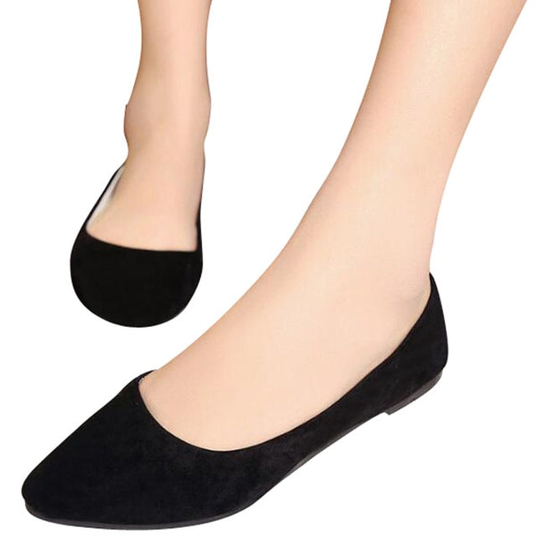 HEE GRAND Women Flats Candy Color Flock Vamp Women Pointed Toe Elegant Women Shoes Causal Shoes Slip-on lady'shoes XWD6240