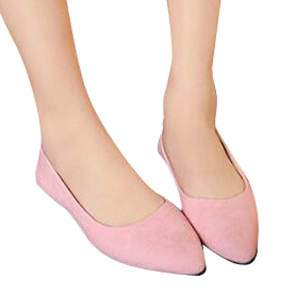 HEE GRAND Women Flats Candy Color Flock Vamp Women Pointed Toe Elegant Women Shoes Causal Shoes Slip-on lady'shoes XWD6240