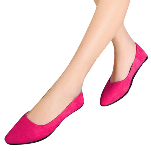 HEE GRAND Women Flats Candy Color Flock Vamp Women Pointed Toe Elegant Women Shoes Causal Shoes Slip-on lady'shoes XWD6240