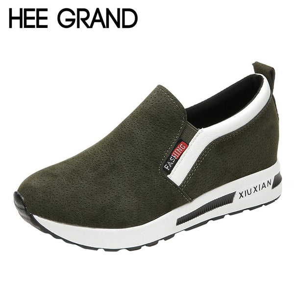 HEE GRAND Women Casual Shoes 2018 New Trend Working and Shopping Comfortable Shoes Women Lofers Female Flats XWD6312
