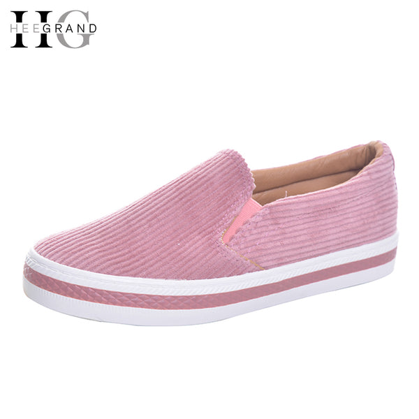 HEE GRAND Women's Flats For 2017 Spring Slip On Casual Shoes Woman Canvas Shallow Slip On Loaftes Women Vulcanize Shoes XWD5680