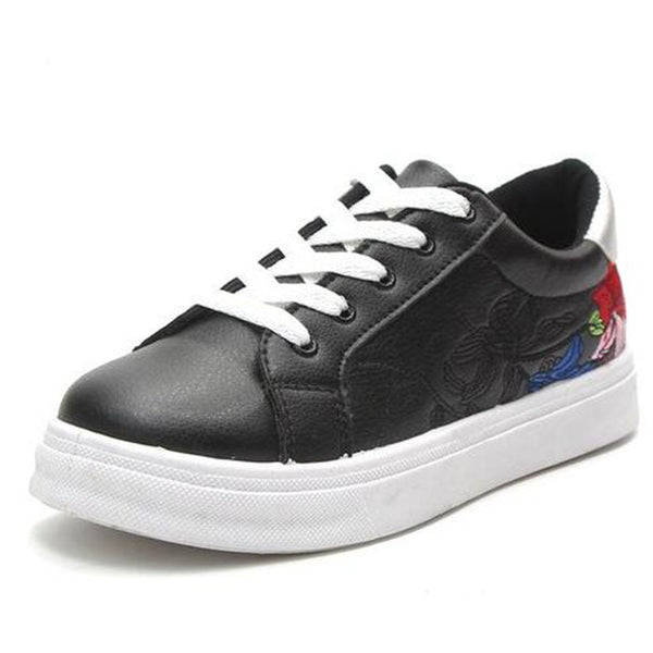 HEE GRAND Flower Decoration Women Casual Shoes Lace-up Women Flats Comfortable Women Shoes Vulcanized shoes XWD6521