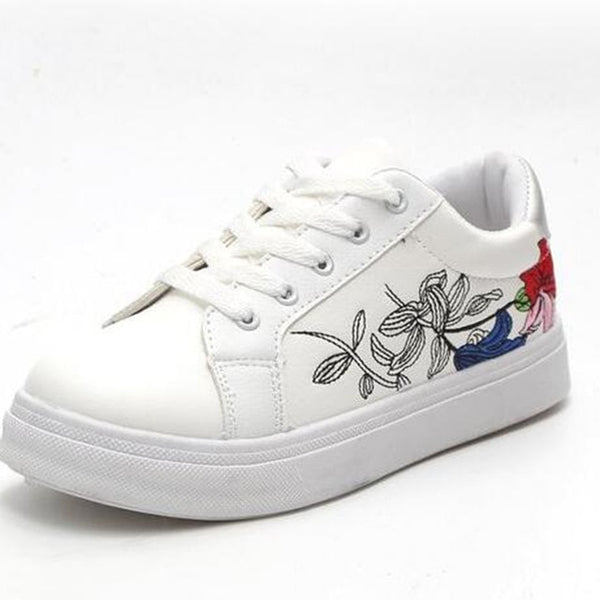 HEE GRAND Flower Decoration Women Casual Shoes Lace-up Women Flats Comfortable Women Shoes Vulcanized shoes XWD6521