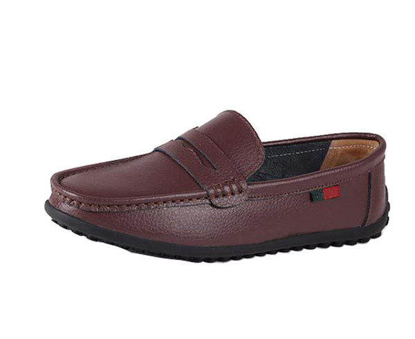 Spring new driving soft mens fashion pachwork slip-on casual leather shoes breathable sew soft loafers black white brown