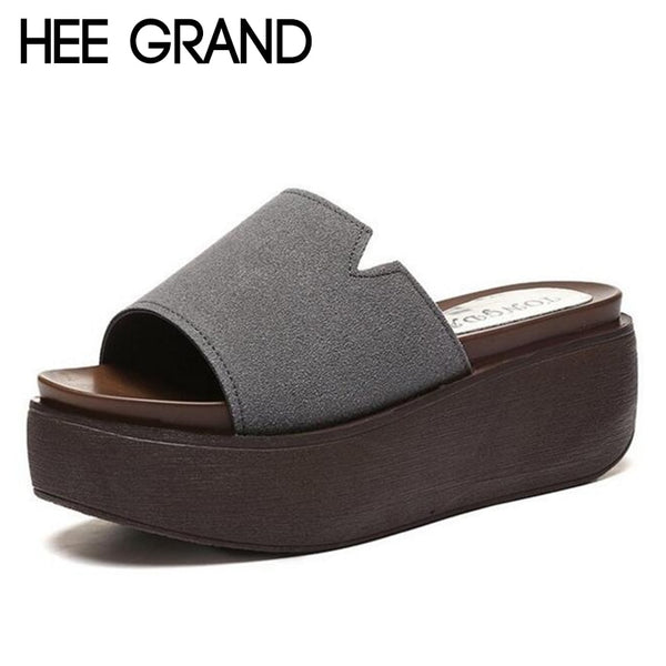 HEE GRAND 2018 Women New Slippers Flats with Platform Women Fashion Causal Slide fit for Indoor and Outdoor Shoes XWT1133
