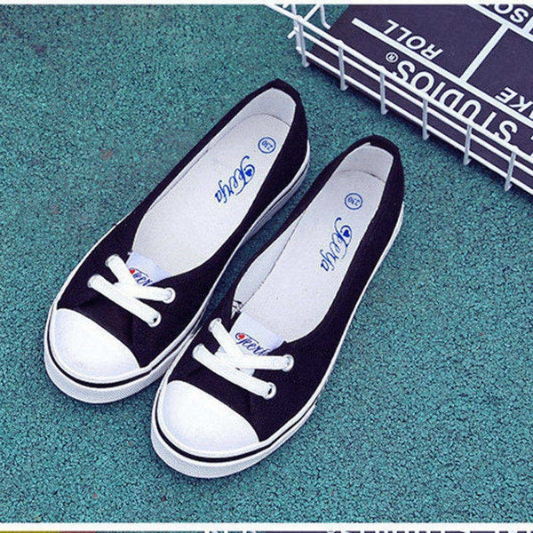HEE GRAND Women Flats Candy Color Lace-up Causal Shoes Girls Flats Light Wearing Spring and Summer Canval Flats XWD6611