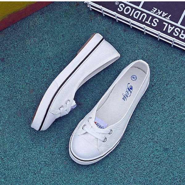 HEE GRAND Women Flats Candy Color Lace-up Causal Shoes Girls Flats Light Wearing Spring and Summer Canval Flats XWD6611