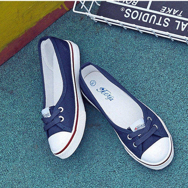 HEE GRAND Women Flats Candy Color Lace-up Causal Shoes Girls Flats Light Wearing Spring and Summer Canval Flats XWD6611