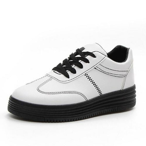 HEE GRAND 2018 Rivet Women Casual Shoes PU Leather Vamp Flats Comfortable Women Shoes Vulcanized Shoes Mujer Sneakers XWB153