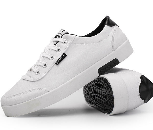 Men's Lace Plate Shoes Breathable Leisure Small White Canvas Men's Shoes