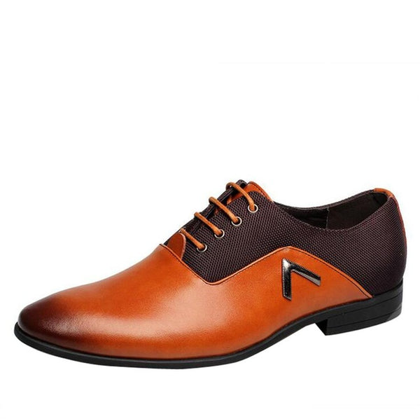 Spring New Brand Man Dress Shoes High Quality Genuine Leather Men Derby Shoes Solid Brogues Lace-Up Bullock Business Oxfords