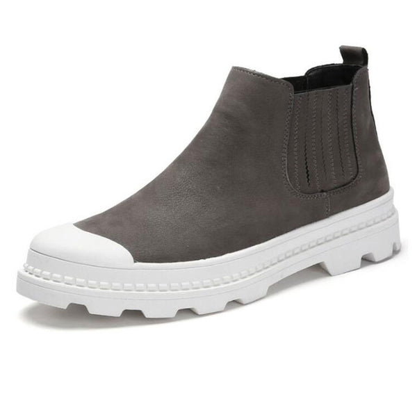 Tangnest Men's NEW Autumn Chelsea Boots Casual PU Leather Slip-on Rubber Shoes For Male Round Toe Comfortable Ankle Boots XMM19