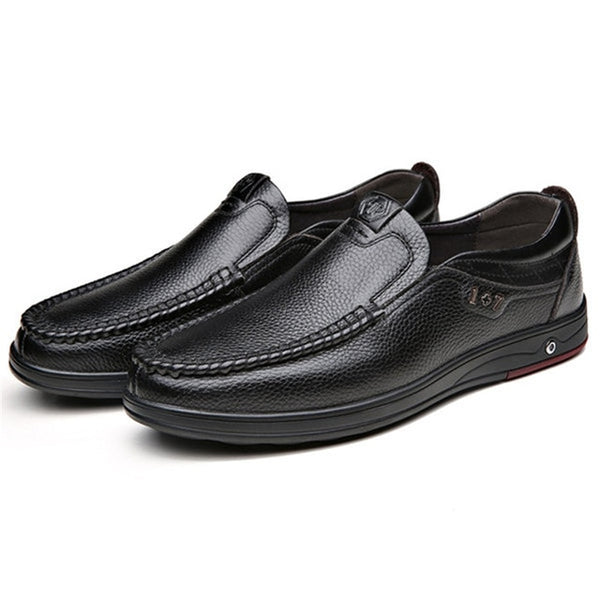 NIS Moccasins Shoes Flats Men Summer Cow Leather Driving Shoes Casual Slip On Loafers Soft Breathable Leather Large Size Flats
