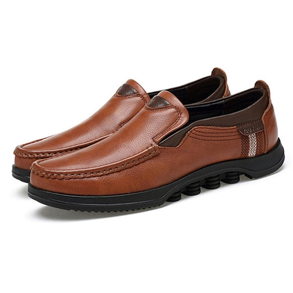NIS Moccasins Loafers Flat Shoes Men Cow Leather Men Shoes Casual Slip On Large Size Flats Summer Soft Sole Flats For Driving