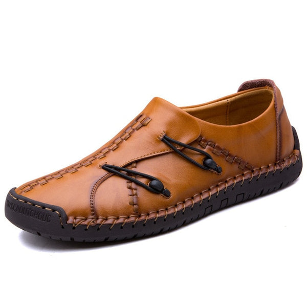 NIS Men Casual Shoes Loafers Moccasins Men Shoes Cow Leather Flats Big Size Slip On Leisure Summer Breathable Mens Flats Zapatos