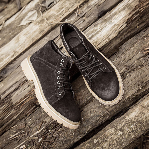 2018 Autumn Winter Boots Men Suede Leather Warm Winter Shoes Warm Plush Thick Hard Outsole Men's Boots Male Brand Ankle Botas