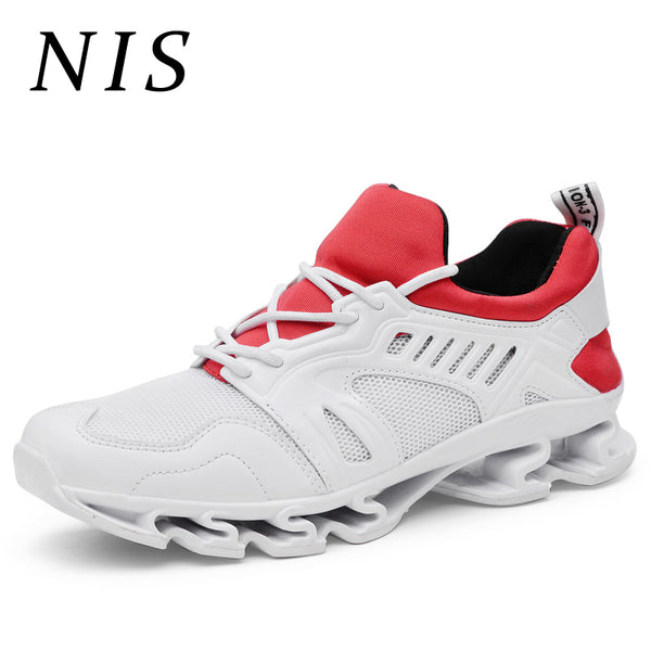 NIS Breathable Mesh Sneakers Shoes Men Shock Absorbing Sport Shoes Casual Lace Up Mens Sneakers Soft PU Leather Footwears Tenis