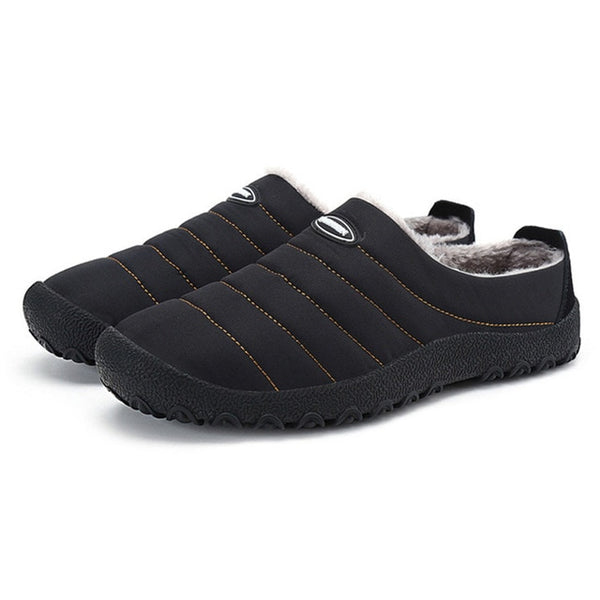NIS Winter Warm Plush Flats Men Shoes Casual Slip On Loafers Fur Lined Sofr Sole Flats Low-cut Shoes Sneakers Zapatos Hombre New