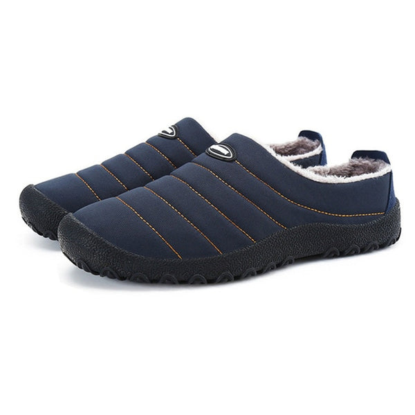 NIS Winter Warm Plush Flats Men Shoes Casual Slip On Loafers Fur Lined Sofr Sole Flats Low-cut Shoes Sneakers Zapatos Hombre New