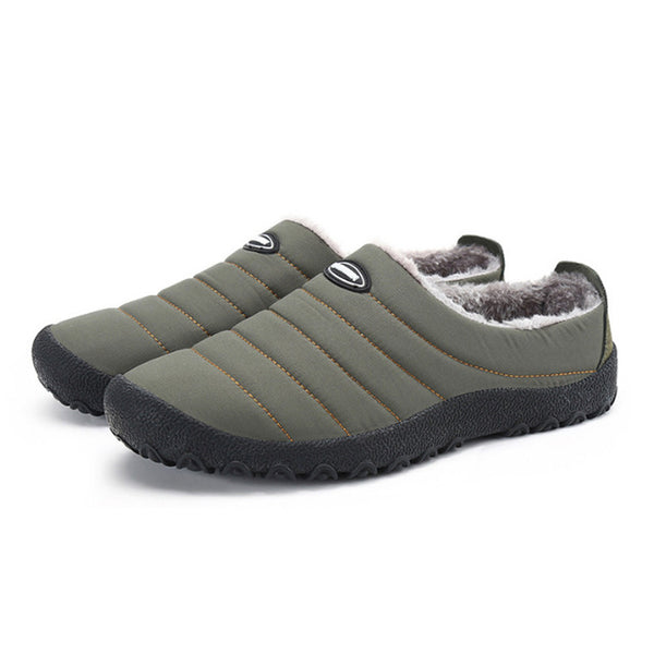NIS Winter Warm Plush Flats Men Shoes Casual Slip On Loafers Fur Lined Sofr Sole Flats Low-cut Shoes Sneakers Zapatos Hombre New